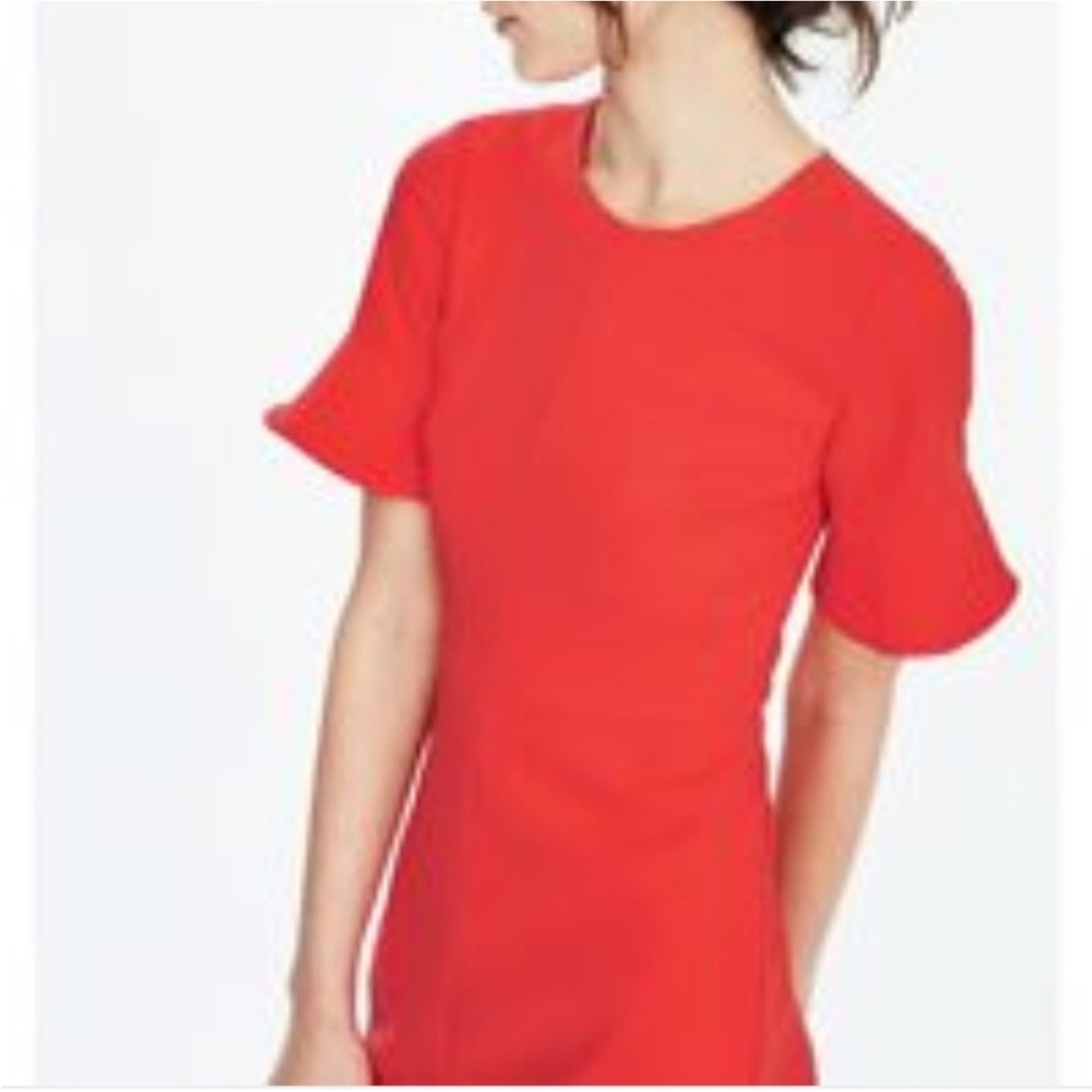 Banana Republic Red Flared Sleeve Dress 8​ - Picture 2 of 7